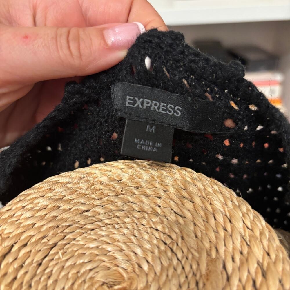 Y2K Beaded Black Crochet‎ Tank – Express Medium Festival Fairycore Top - Picture 6 of 6
